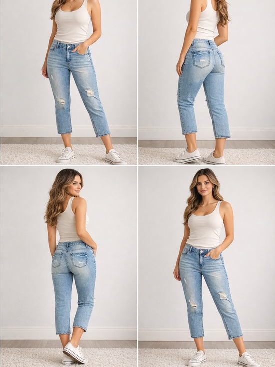 Maurices Denim - Maurices Distressed Skinny Jeans Size 11/12 Light Wash Mid Rise Stretch